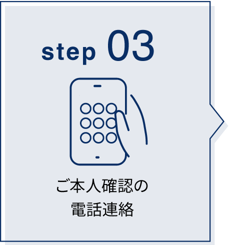 ご本人確認の電話連絡
